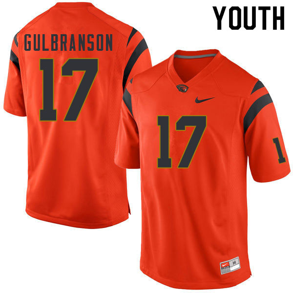 Youth #17 Ben Gulbranson Oregon State Beavers College Football Jerseys Sale-Orange